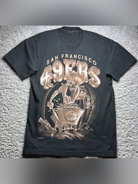 VINTAGE TASMANIAN DEVIL Shirt Mens Medium Single Stitch San Francisco 49ers NFL